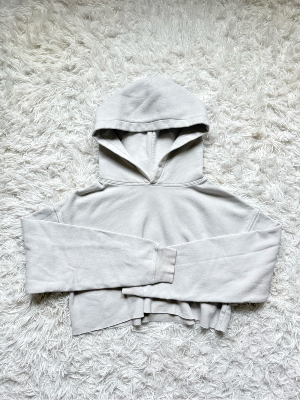 Urban Outfitters White Cropped Hoodie